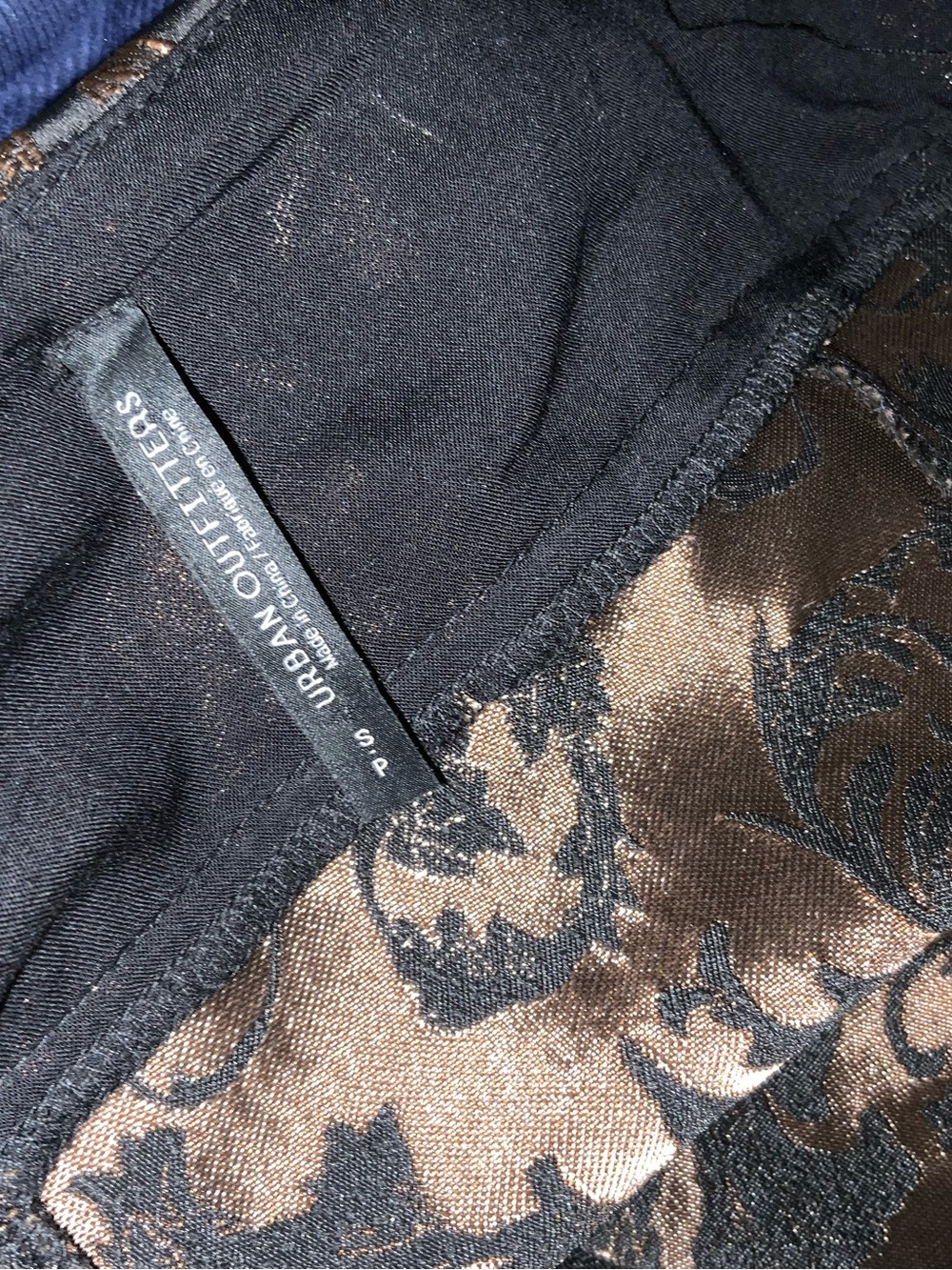 Urban Outfitters Black and Bronze Baroque Mini Slip Dress - Picture 3 of 3
